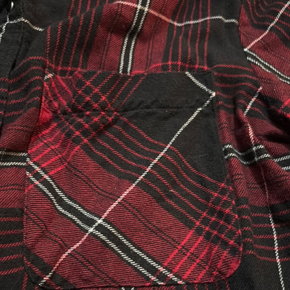 Express Red and Black Casual Button Down Shirt - Picture 3 of 3